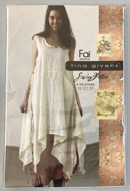 TINA GIVENS TG-A7042 FAI Dress Handkerchief Style Pattern Misses XS-2X UNCUT